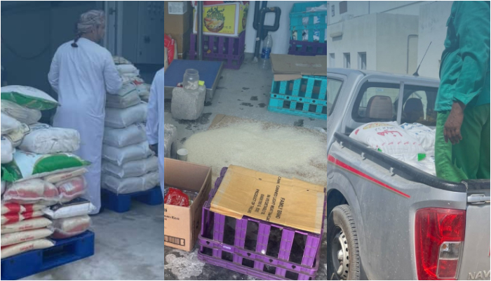 Oman authorities caught workers repackaging rice bags infected with insects  