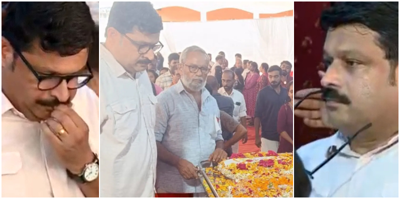 Nikesh Kumar came to pay his last respects to Pushpan the hero of Koothuparamba firing