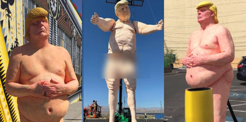 Donald Trump Gets 43 Feet Tall Naked Statue In Las Vegas Repeat Of 2016