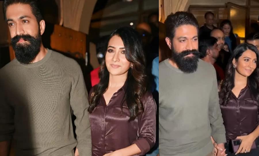 Toxic Starrer Yash and wife Radhika Pandit in Mumbai for dinner gvd