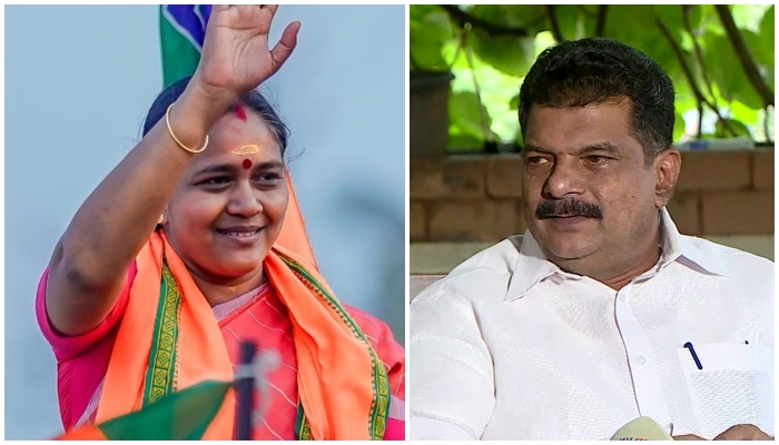 Shobha surendran bjp leader against pv anvar mla