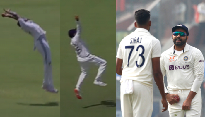 cricket IND vs BAN, 2nd Test 4: Rohit Sharma, Mohammed Siraj grabs one-handed stunners in Kanpur (WATCH) scr