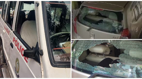 Unknown people attack on vehicles in Alappuzha including police jeep