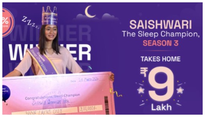 Bengaluru based woman sleeps and earns Rs 9 lakh plus Sleep Champion status