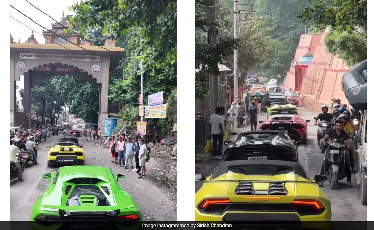 SPECTACULAR! Convoy of 71 Lamborghinis on streets of Mussoorie leaves onlookers in awe (WATCH) shk