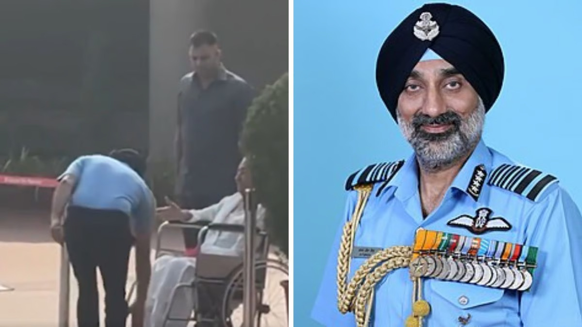 New IAF Chief Amar Preet Singh touches mother's feet to seek blessings, viral video wins hearts (WATCH) shk