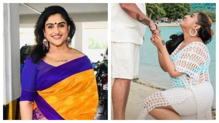 Vanitha Vijayakumar sparks 4th marriage rumors with beach proposal picture mrq