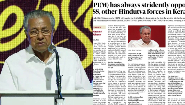 cm pinarayi vijayan's reacts to malappuram remark in the hindu interview