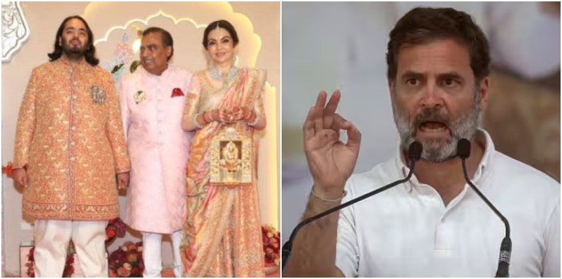 Rahul Gandhi criticizes Mukesh Ambani son Anant Ambani luxury wedding