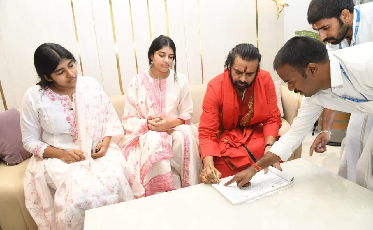 Pawan Kalyan Signs Tirumala Declaration Amid Controversy Over Adherence to Temple Rules AKP