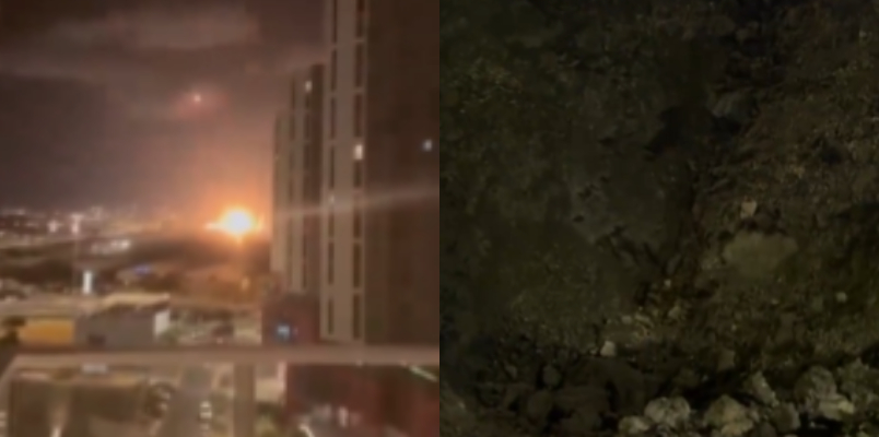 One of the Ballistic Missiles Iran Fired Landed near Mossad Headquarters and Massive Crater Formed Video out 