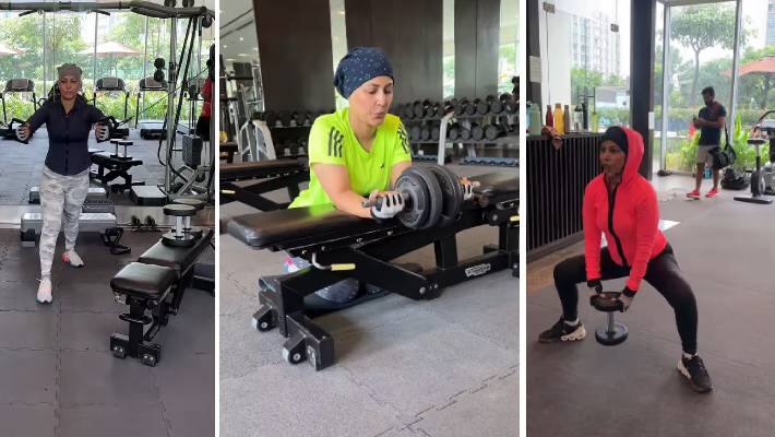  Hina Khan gym exercise after third stage cancer 