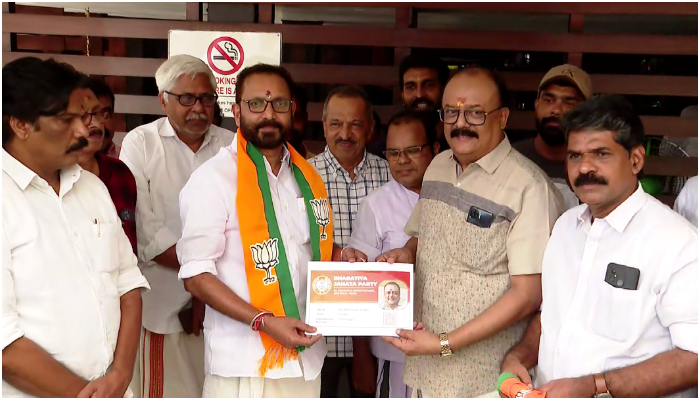 film actor Mahesh joins BJP; Accepted membership from bjp state president K Surendran