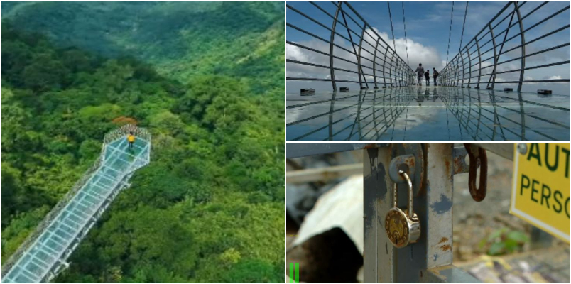 40 meter long wonder at 3500 feet above sea level Vagamon Glass Bridge closed for last three months tourist so disappointed