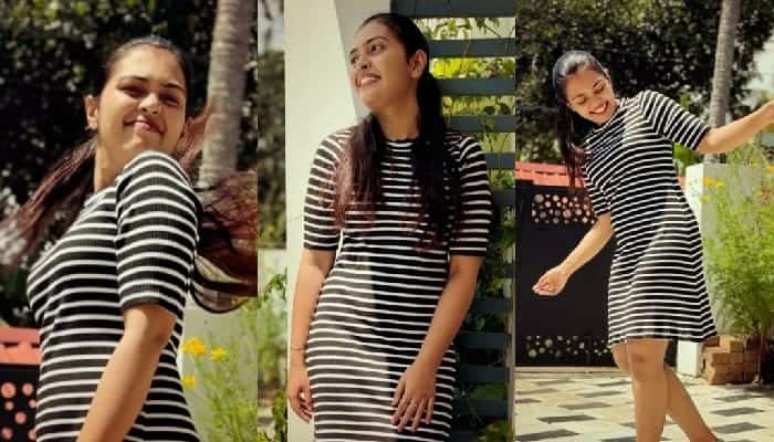 Mridula Vijay looks glamorous in zebra line short top pictures 