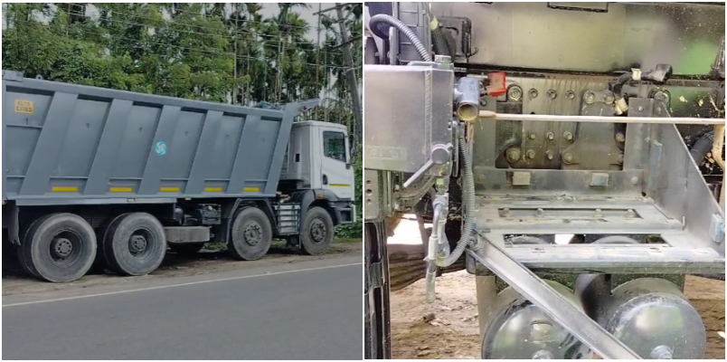 when driver came to pick up vehicle batteries of the tipper lorry parked on the roadside missing