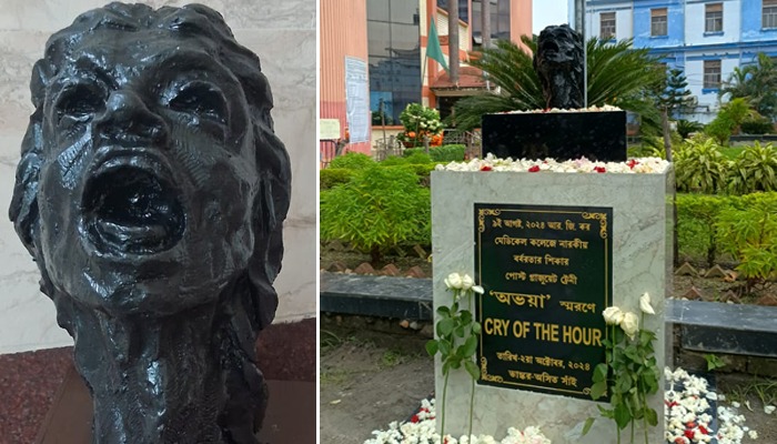 Cry of the Hour Kolkata rape-murder victim's statue installled at RG Kar hospital, sparks row AJR