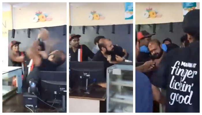 Video of KFC employee stabbing customer in the neck goes viral in social media 