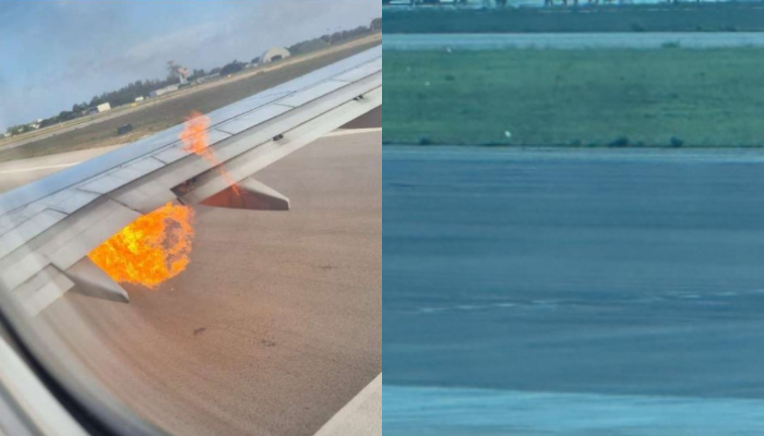 Ryanair Boeing plane catches fire while take off and passengers evacuated safely 