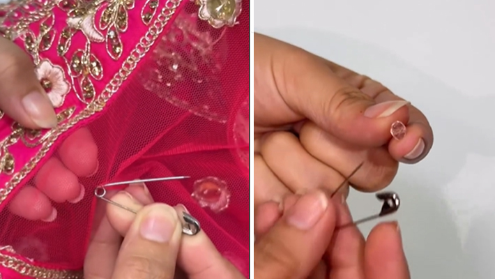 Smart safety pin hacks to protect your net or lightweight chunni RTM