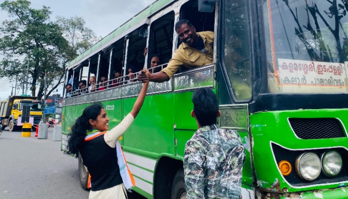 father who is a bus driver congratulates his daughter who won as chairperson in college election