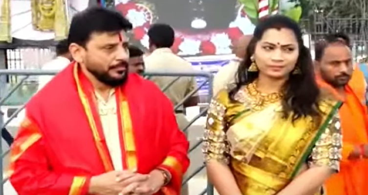 Duvvada Srinivas and Madhuri Spotted Together in Tirumala Amid Relationship Controversy AKP