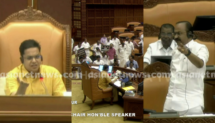 Clash in Kerala assembly Speaker vs Opposition leader