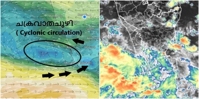 kerala rain alert issues in 13 districts Cyclonic circulation over South Kerala