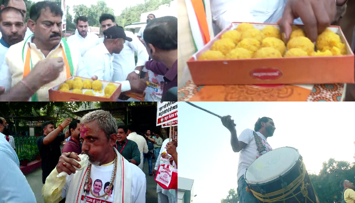 J&K Haryana Assembly Election Result 2024 live updates Massive advance in both states; Celebration, laddu distribution at Congress headquarters in Delhi