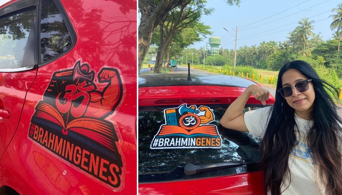 Bengaluru CEO Anuradha Tiwari reinforces 'Brahmin genes' stance with controversial car stickers snt