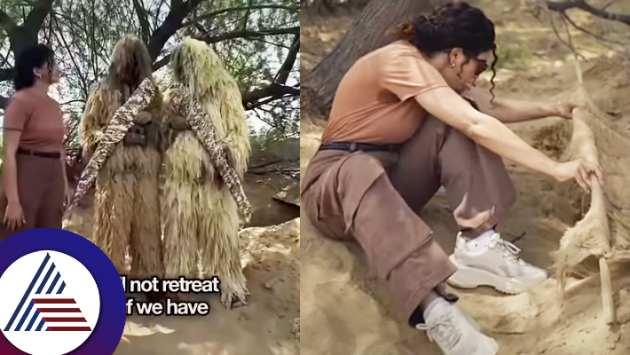 Indian soldiers hiding in the desert for the protection of the country has gone viral suc