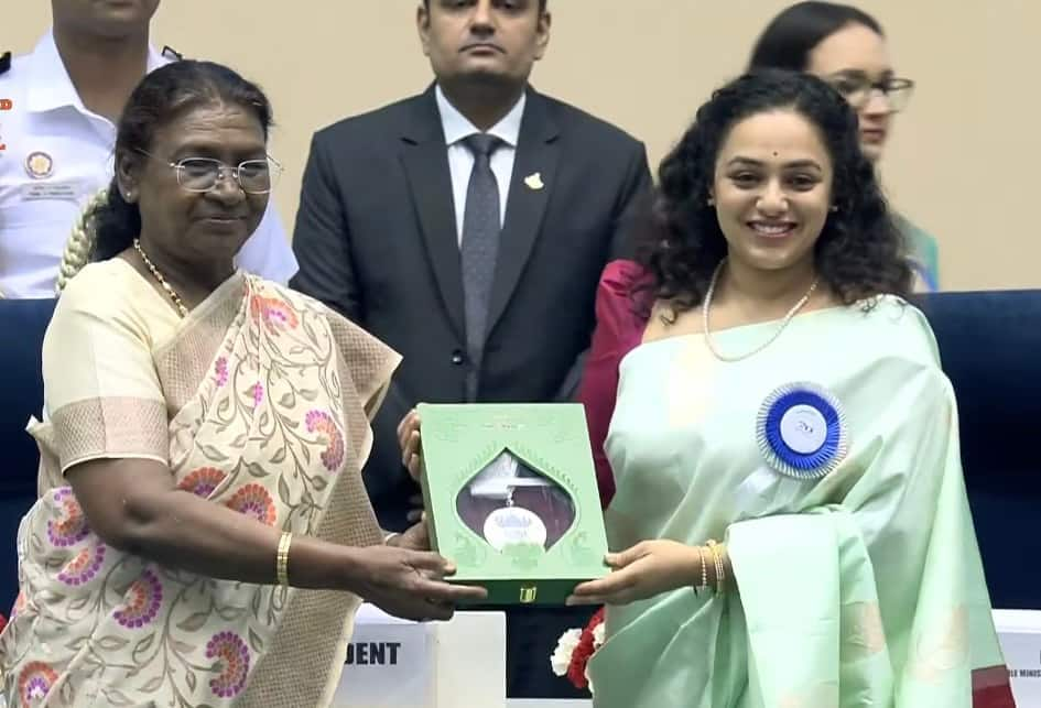 Nithya Menon won the National Award for Best Actress at the 70th National Film Awards in Delhi rsk