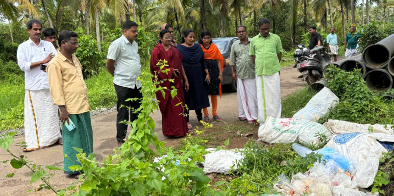 meladi block panchayath fined woman rs 50000 for dumping waste paddy field in kozhikode