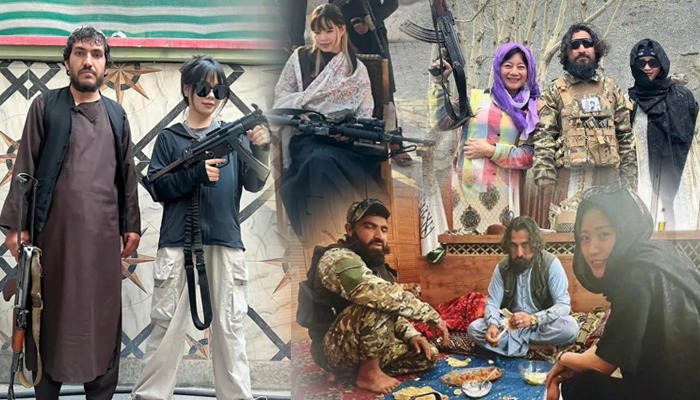 Chinese tourists pose with guns along with Taliban during Afghanistan visit; viral pics leave netizens stunned shk