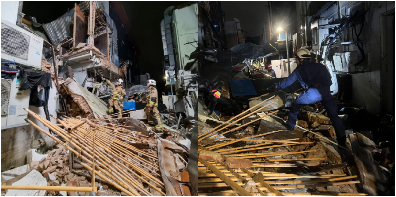 Indian Vegetarian Restaurant Building Collapses In Little India in Singapore Gas Explosion Suspected