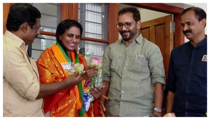 Former DGP R. Sreelekha in BJP Accepted membership from K Surendran