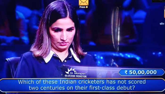 50 Lakh Question in Kaun Banega Crorepati about an Indian Cricketer, Contestant quits