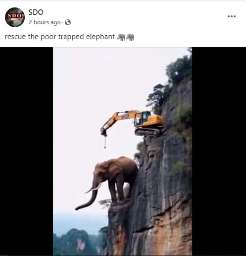 Fact Check video of rescue the poor trapped elephant is not orginal