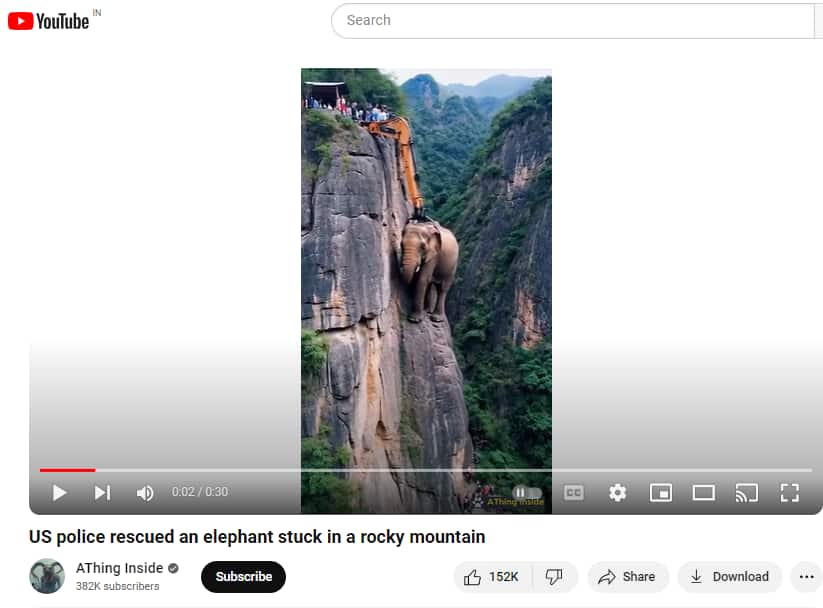 Fact Check video of rescue the poor trapped elephant is not orginal