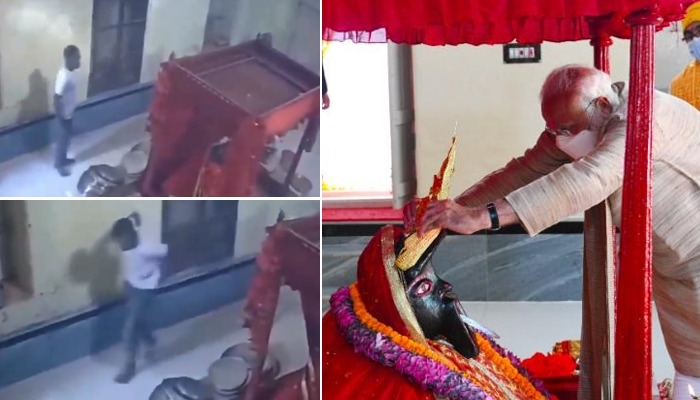 CCTV footage captures theft of Goddess Kali's crown, gifted by PM Modi, from Bangladesh temple (WATCH)