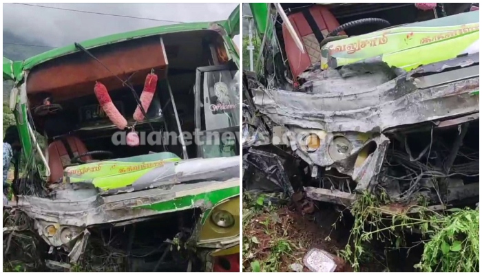 mini bus carrying tourist from chennai to munnar met with an accident 14 injured 