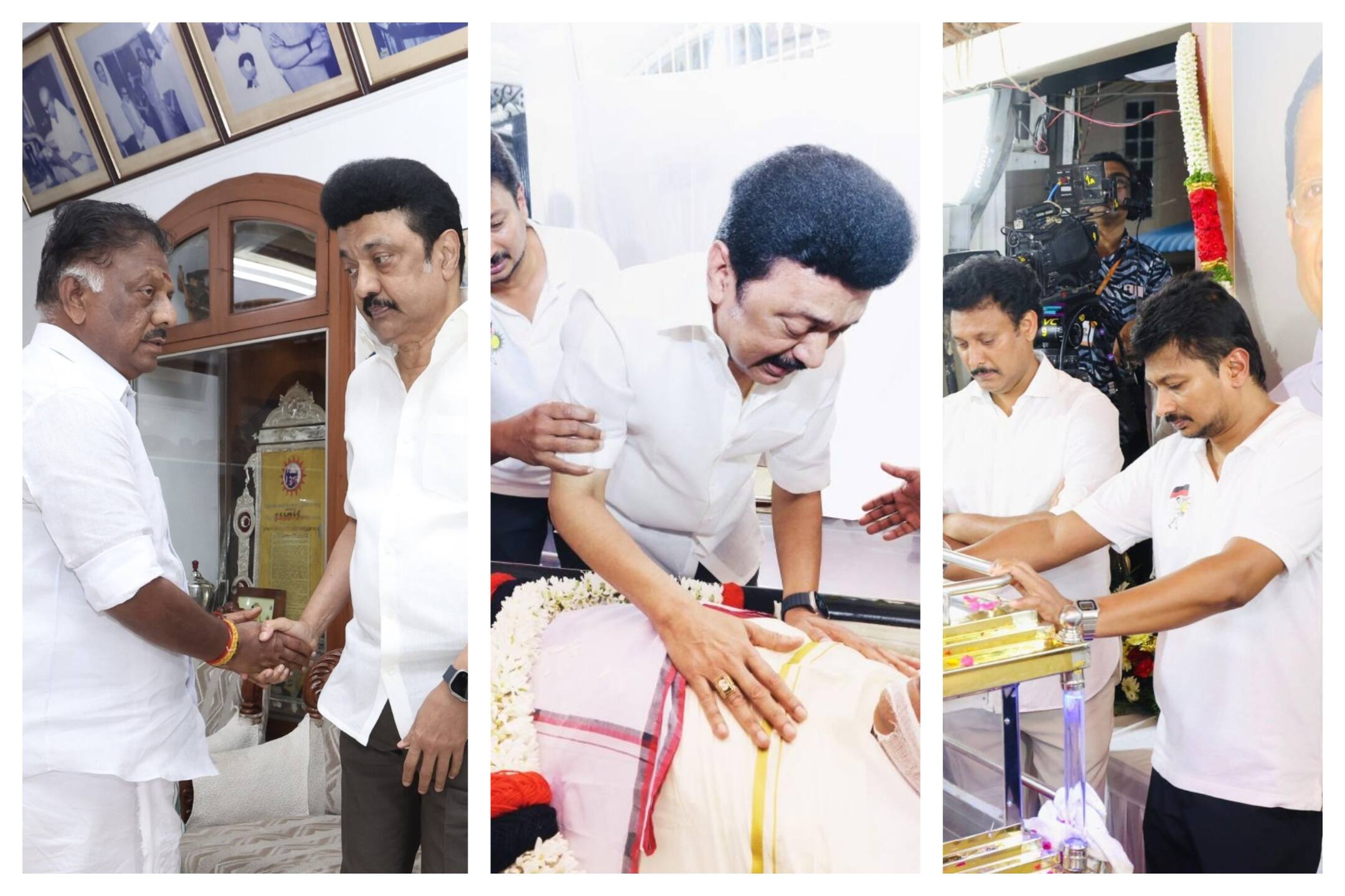 Political leaders and celebrities paid tribute to late Murasoli Selvam in chennai vel