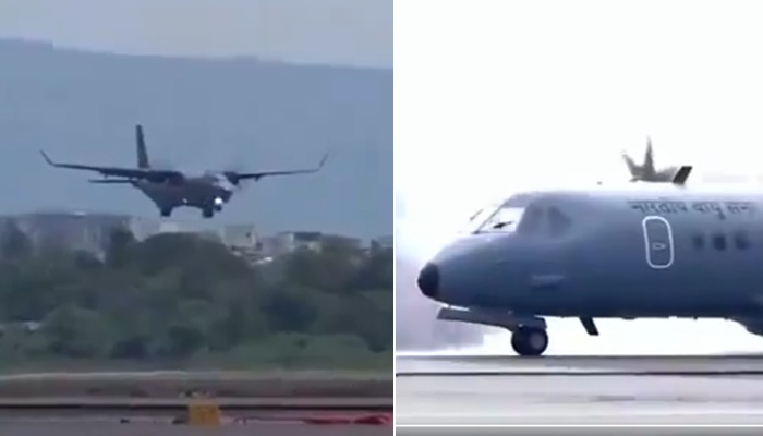 Navi Mumbai Airport achieves milestone with successful trial landing of IAF C-295; WATCH water cannon salute snt