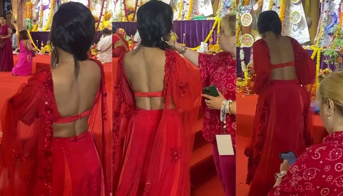 Actress Poonam Pandey came to Durga Puja wearing a bra mrq