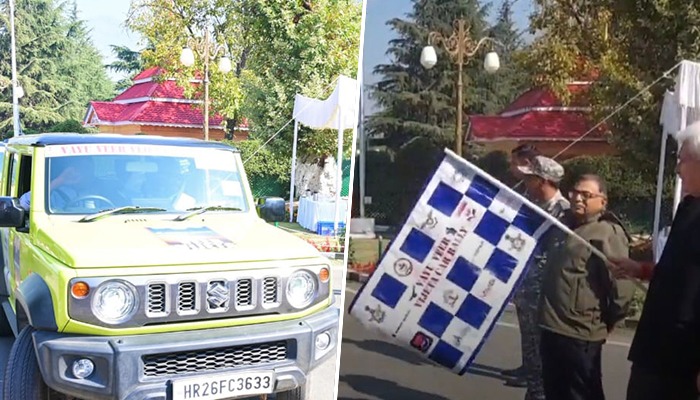 Jammu and Kashmir LG Manoj Sinha flags-off IAF Uttarakhand War Memorial car rally from Srinagar AJR