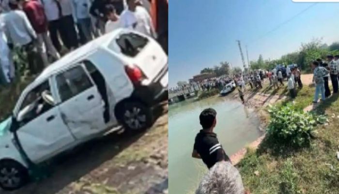 Car overturned in haryana s Munddi canal 8 members drown mrq