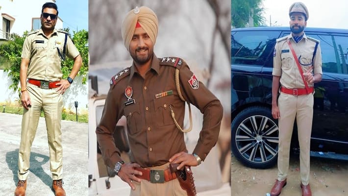 Indian Cricketers Now Police Officers Joginder Sharma Harbhajan Singh and Mohammed Siraj kvn