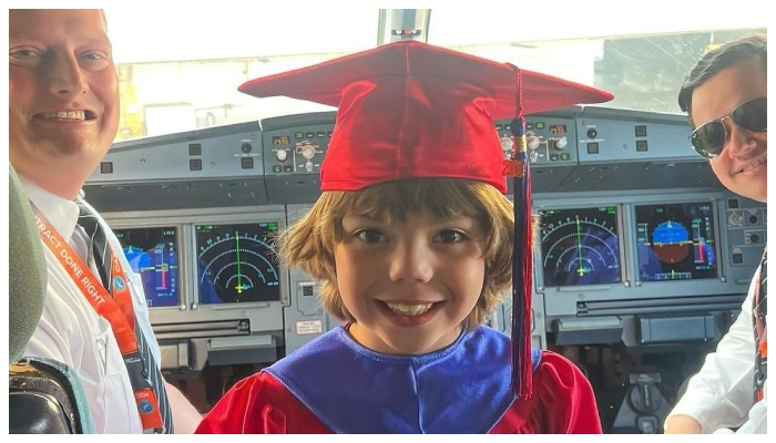 video of a mid air celebration to 5 year old boy who missed his kindergarten graduation goes viral in social media 