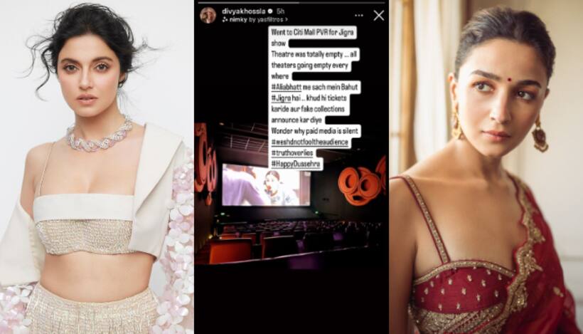 Divya Khosla claims Alia Bhatt rigged ’Jigra’ box office numbers, shares proof of empty cinema hall