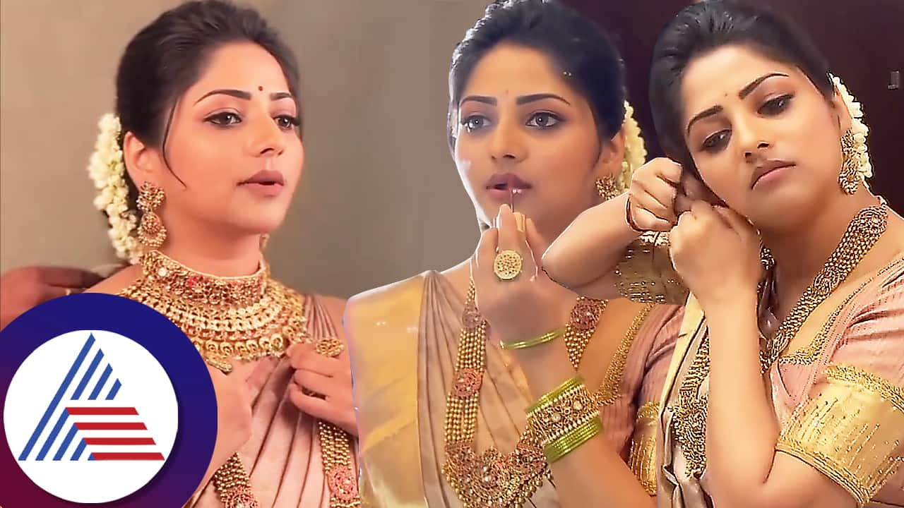 Rachita Ram flaunts pastel colour pure silk saree with jewellery vcs